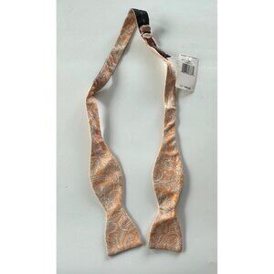 Hickey Freeman Silk Orange Charmin Paisley Bow Tie NEW Made in USA